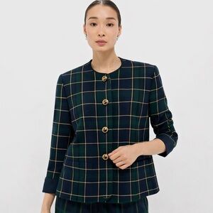 Adolfo Atelier Vintage Checkered Blazer